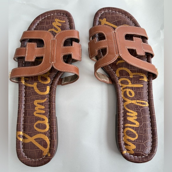 Sam Edelman Shoes - Sam Edelman Bay Cutout Slide Sandal in Saddle Leather color, like new, size 7.5